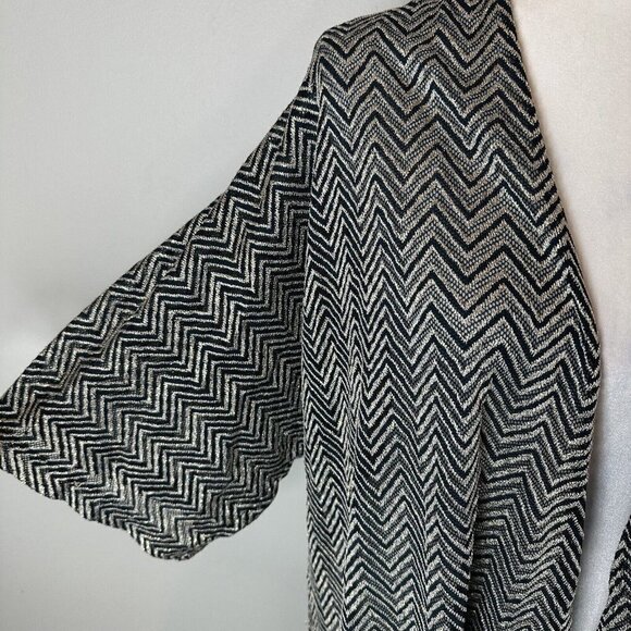 Chicos Wrap Silver Green Metallic Short Sleeve Open Cardigan Size 2 Large - Picture 4 of 7